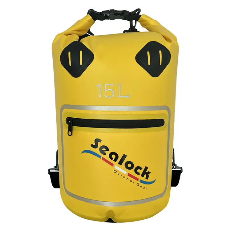 حقيبة جافة مقاومة للماء 15L/20L IPX7 مع نافذة شفافة وفصل جاف ورطب